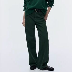 H&M Wide Leg Green Jeans